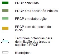 Legenda do mapa dos PRGP